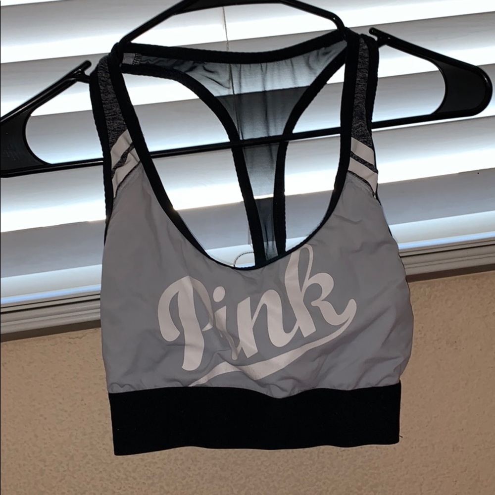 light blue vs pink sports bra